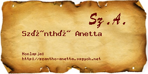 Szánthó Anetta névjegykártya